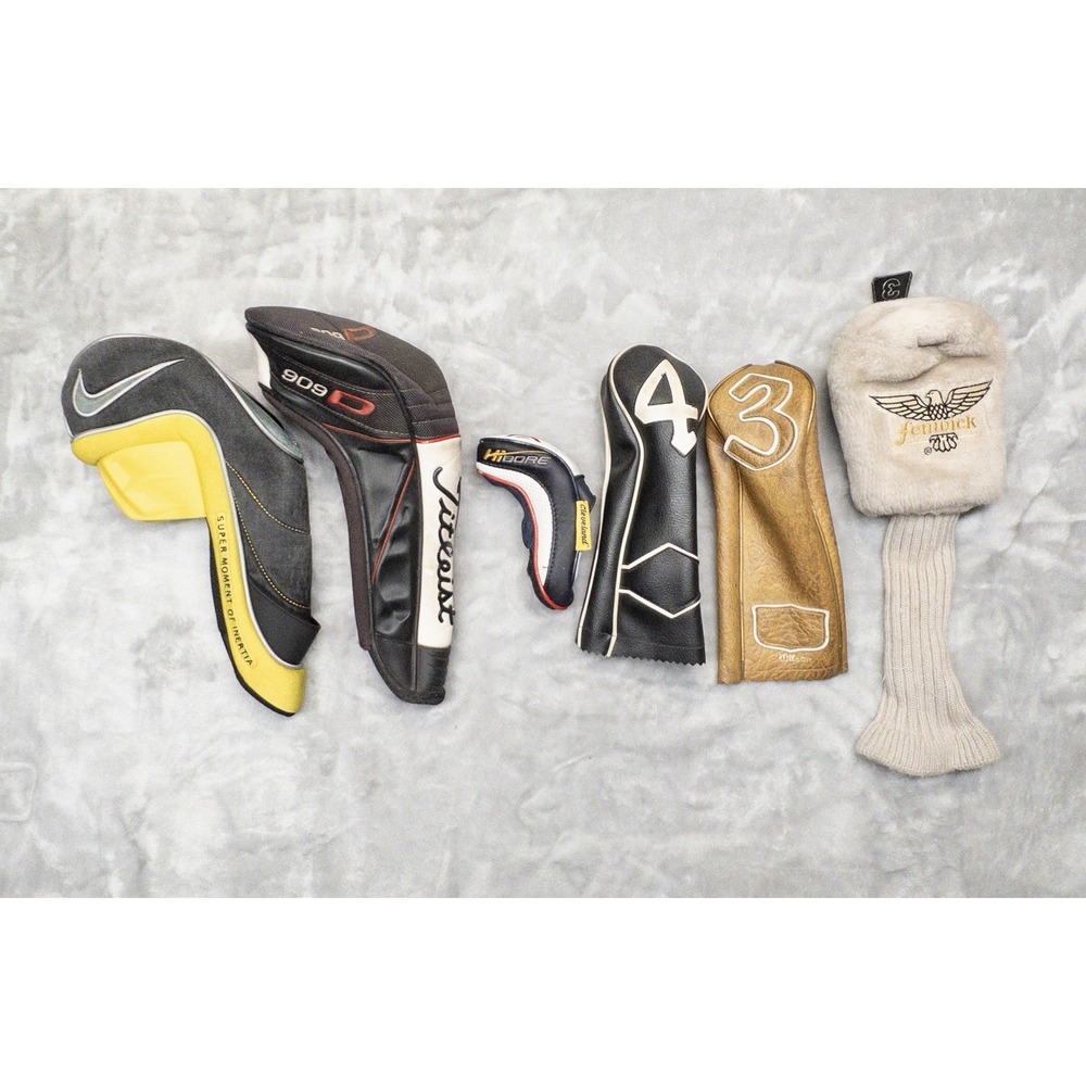Golf Club Head Covers Assorted Nike Sumo, Titleist 909D, Cleveland, Fenwick